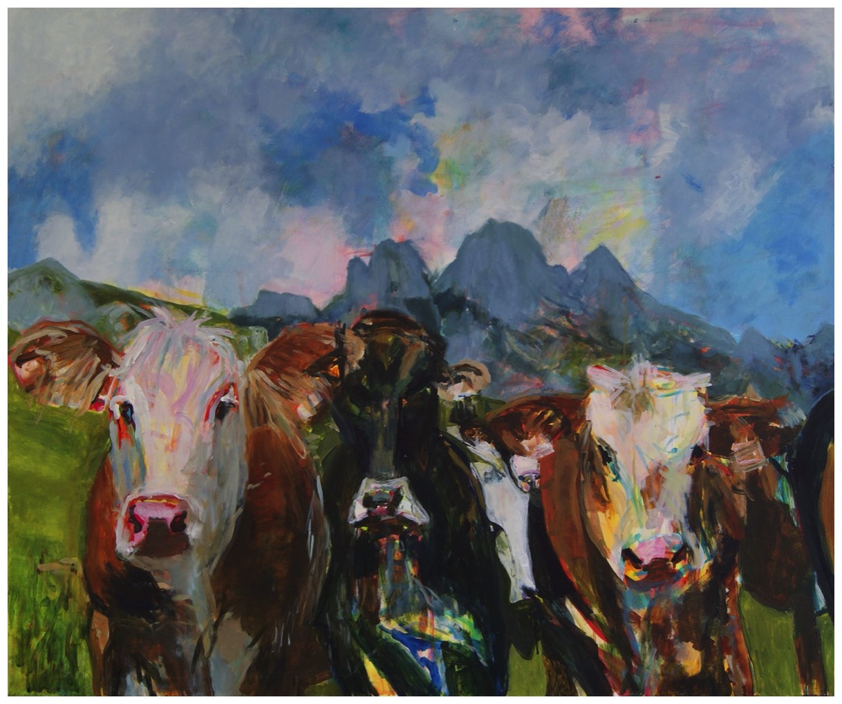 Kühe, Acryl auf Leinwand, 100x120